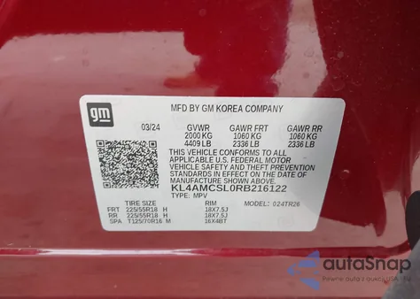 2024 Buick Encore Gx Preferred Awd z USA, uszkodzony, nr VIN KL4AMCSL0RB216122